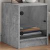 vidaXL Nachttische mit Glast&uuml;ren 2 Stk. Betongrau 35x37x42 cm