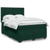 vidaXL Boxspringbett mit Matratze Dunkelgr&uuml;n 160x200 cm Samt