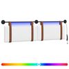 vidaXL H&auml;ngendes Kopfteil Mit LED Licht Wei&szlig; Antikes PU