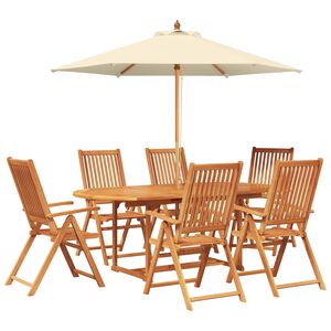 vidaXL Essgruppe f&uuml;r drau&szlig;en mit Sonnenschirm 8 stk.