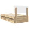 vidaXL Bettrahmen Sonoma-Eiche 75 x 190 cm Massives Kiefernholz