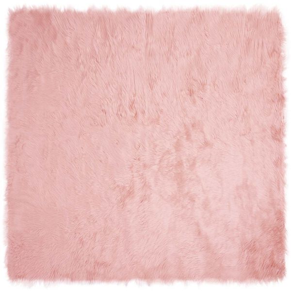 vidaXL Kunstschaffell Teppich Tafalla Rosa 120 x 120 cm Polyester