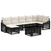 vidaXL Gartensofa-set 8 stk. Schwarz und Cremewei&szlig; Poly-Rattan