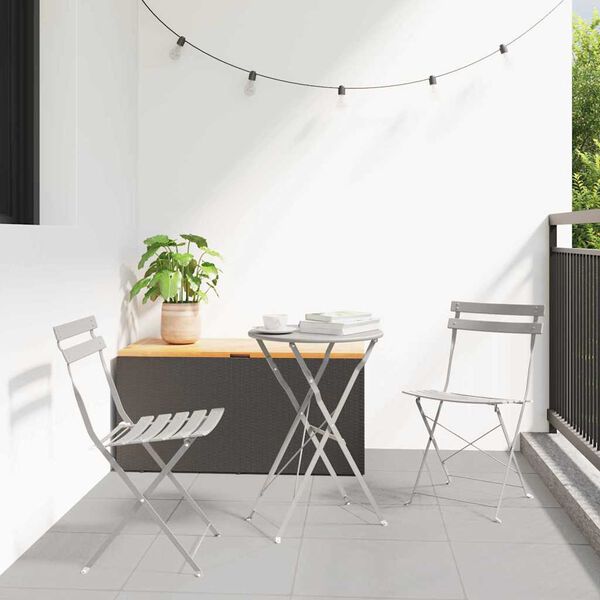 vidaXL Gartenklappstuhl 2 pcs Beige 42 x 46 x 82cm Metall