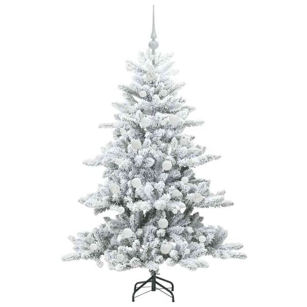 vidaXL K&uuml;nstlicher klappbarer Weihnachtsbaum Wei&szlig; 150 cm PVC und Stahl