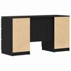 vidaXL Schreibtisch mit Speicher Schwarz Eichen-Optik 140 x 50 x 76 cm
