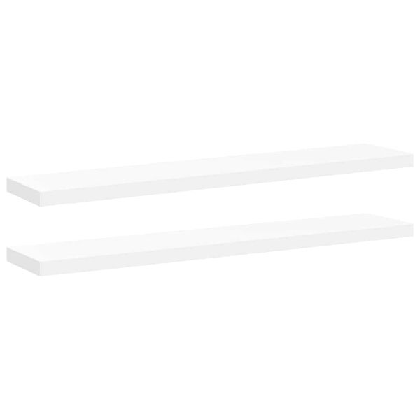 vidaXL Schweberegale 2 Stk. Wei&szlig; 120x23,5x3,8 cm MDF