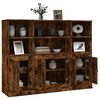 vidaXL Highboards 3 Stk. R&auml;uchereiche Holzwerkstoff