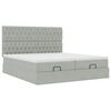 vidaXL Ottoman-Bett mit Matratzen & LEDs Hellgrau 200x200 cm Samt