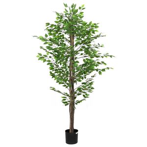 vidaXL Ficusbaum K&uuml;nstlich 1260 Bl&auml;tter 200 cm Gr&uuml;n