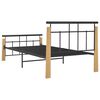 vidaXL Bettgestell Metall und Massivholz Eiche 100x200 cm