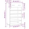 vidaXL Schuhschrank Schwarz 60x35x105 cm Holzwerkstoff