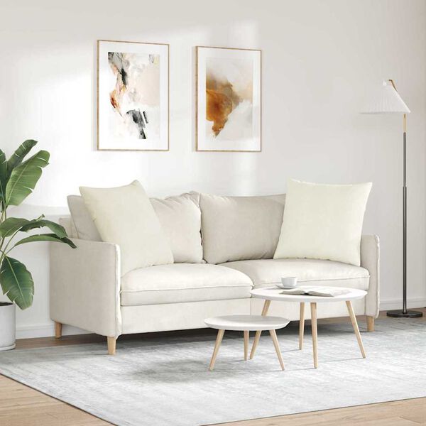 vidaXL Sofakissen 2 St&uuml;ck Creme 60 x 60 cm Cordstoff