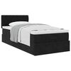 vidaXL Ottoman-Bett mit Matratze Schwarz 90x200 cm Samt