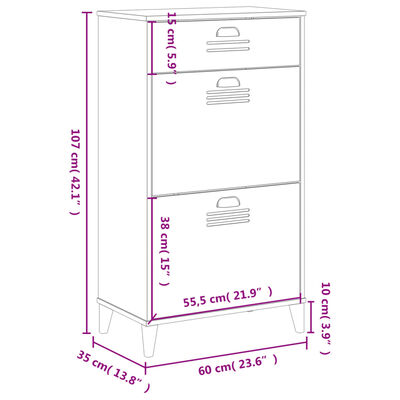 vidaXL Schuhschrank VIKEN Anthrazit Holzwerkstoff