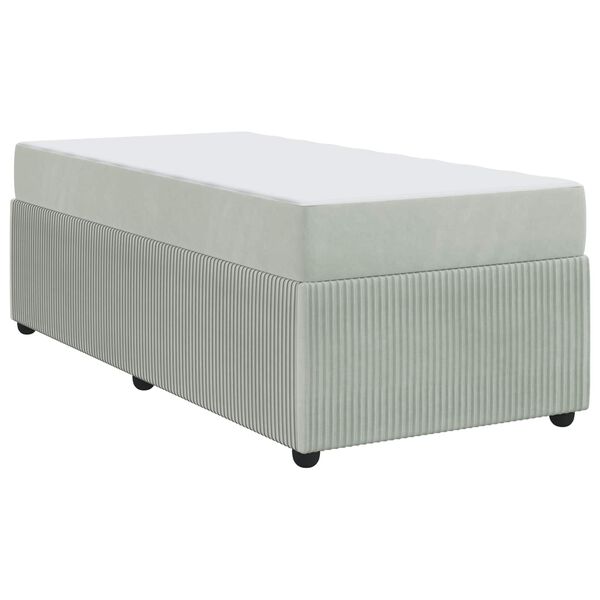 vidaXL Bettrahmen mit Matratze Hellgrau 80 x 200 cm Stoff