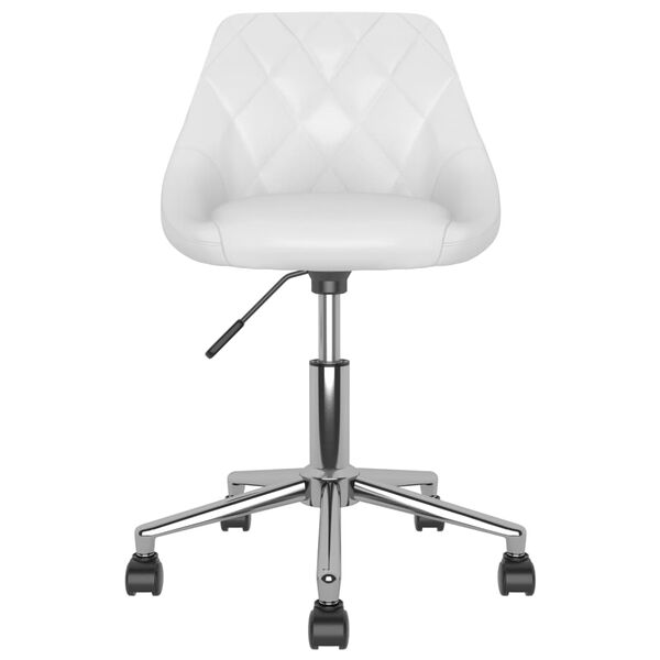 vidaXL Esszimmerst&uuml;hle 4 Stk. Drehbar Wei&szlig; Kunstleder