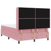 vidaXL Boxspringbett mit LED-Lichtleisten Rosa 140 x 190 cm Samt