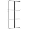 vidaXL Schiebet&uuml;r ESG-Glas und Aluminium 90x205 cm Schwarz