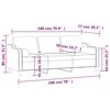 vidaXL 3-Sitzer-Sofa mit Kissen Dunkelgrau 180 cm Stoff
