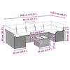 vidaXL Gartensofa-set mit Kissen mit Speicher 8 pcs Beige und Grau