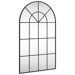 vidaXL Wandspiegel Schwarz 60x100 cm Gew&ouml;lbt Eisen