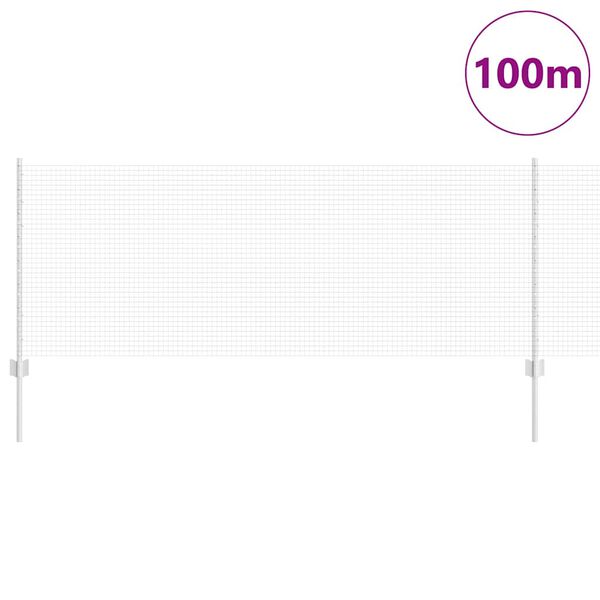 vidaXL Zaun mit Pfosten Silber 0,8 x 100 m Stahl