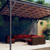 vidaXL 9-tlg. Garten-Lounge-Set mit Kissen Poly Rattan Braun