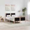 vidaXL Bettrahmen Schwarz 120 x 190 cm Massives Kiefernholz
