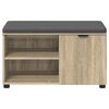 vidaXL Flurbank mit Kissen Uni Sonoma-Eiche 80 x 38 x 46 cm