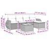 vidaXL 6-tlg. Garten-Sofagarnitur mit Kissen Schwarz Poly Rattan