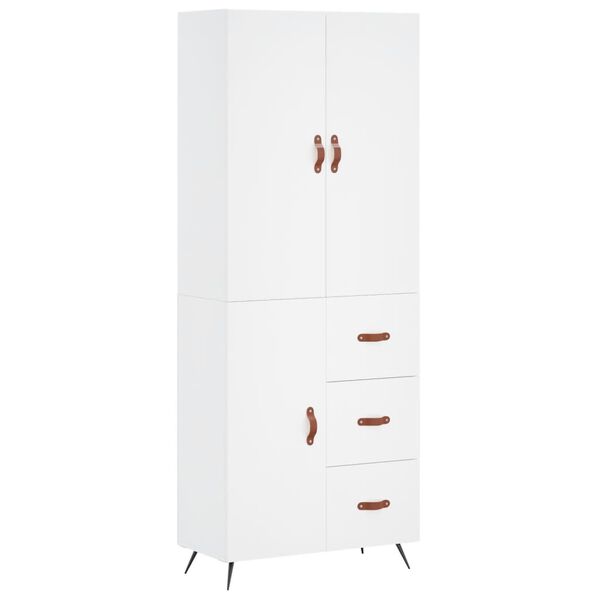 vidaXL Highboard Wei&szlig; 69,5x34x180 cm Holzwerkstoff
