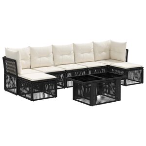 vidaXL Gartensofa-set 8 stk. Schwarz Poly-Rattan