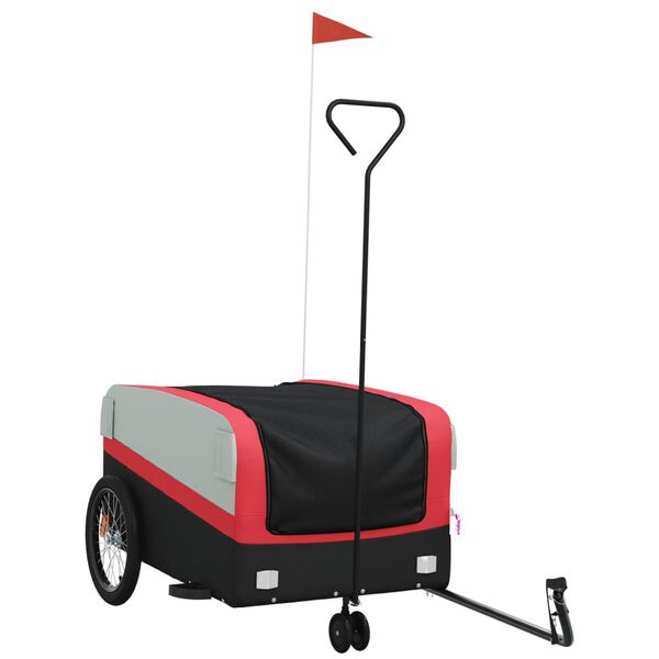 vidaXL Fahrradanh&auml;nger Schwarz und Rot 45 kg Eisen