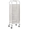 vidaXL Tablettwagen f&uuml;r 16 Tabletts 38x55x163 cm Edelstahl