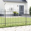 vidaXL Gartenzaun Grau 1,7 x 0,8 m Pulverbeschichteter Stahl