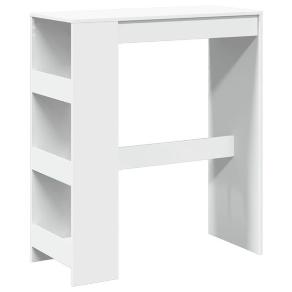 vidaXL Bartisch mit Regal Wei&szlig; 90x40x103,5 cm Holzwerkstoff