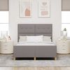 vidaXL Bettgestell mit Kopfteil Taupe 140 x 200 cm Stoff