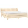 vidaXL Boxspringbett mit Matratze Creme 180x200 cm Stoff