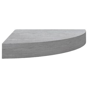 vidaXL Eck-Schweberegal Betongrau 25x25x3,8 cm MDF