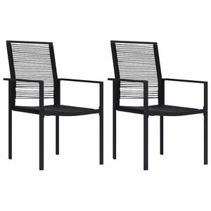 vidaXL Gartenst&uuml;hle 2 Stk. PVC Rattan Schwarz