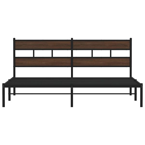 vidaXL Bettgestell ohne Matratze mit Kopfteil Braun Eiche 180x200 cm