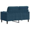 vidaXL 2-Sitzer-Sofa mit Zierkissen Blau 120 cm Samt