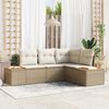 vidaXL Gartensofa-set mit Kissen 5 pcs Beige Poly Rattan