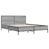 vidaXL Bettgestell Grau Sonoma 150x200 cm Holzwerkstoff und Metall