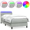vidaXL Boxspringbett mit Matratze & LED Hellgrau 80x210 cm Samt