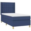 vidaXL Boxspringbett mit Matratze & LED Blau 90x200 cm Stoff