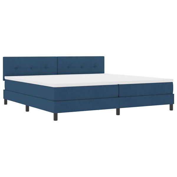 vidaXL Boxspringbett mit Matratze mit LED Blau 200 x 200 cm Stoff