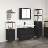 vidaXL Badezimmerm&ouml;bel-Set 3 pcs Schwarz Eichen-Optik Holzwerkstoff