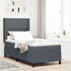 vidaXL Boxspringbett mit Matratze Dunkelgrau 100 x 200 cm Samt